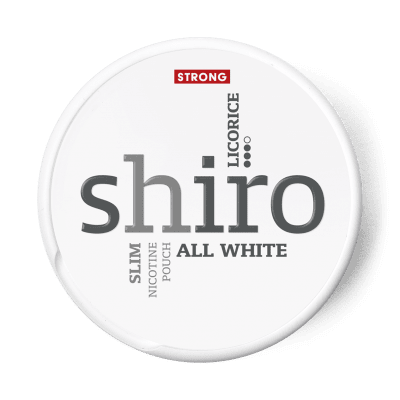 Shiro Licorice Strong Slim All White - Snussidan